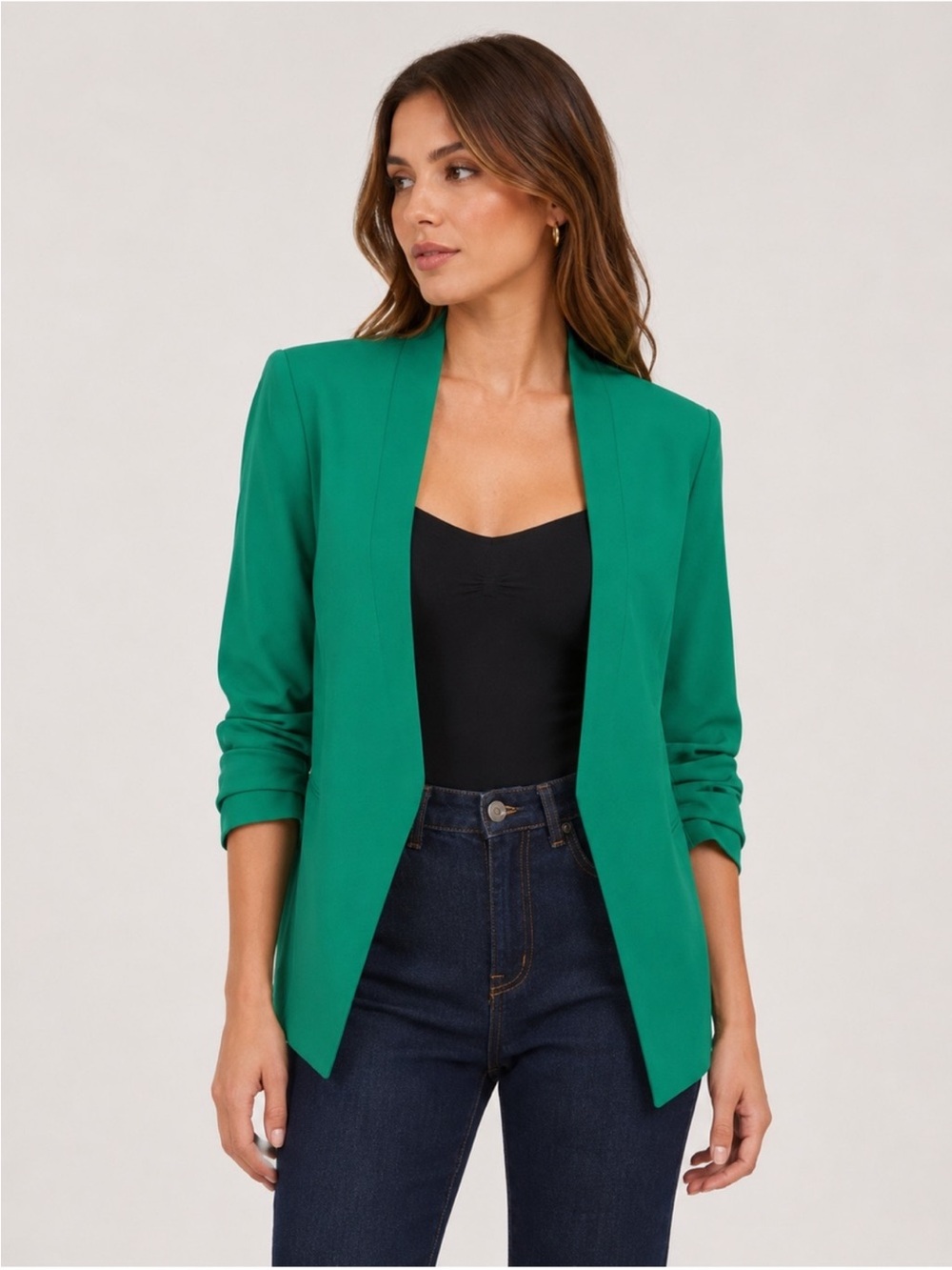 Rachel Zoe Emerald Open-Front Blazer